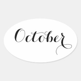 Månadsetiketter: Oktober Ovalt Klistermärke