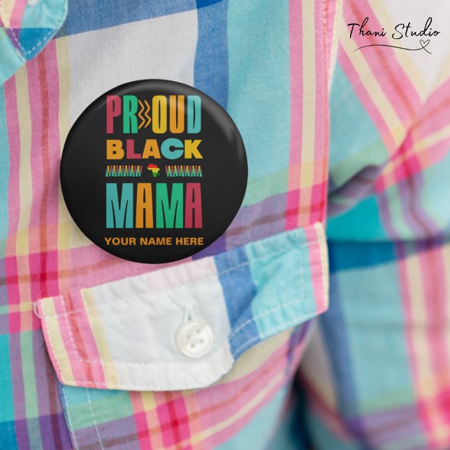Månadsfamiljen Proud Black Mamma Black History Knapp (Skapare uppladdad)