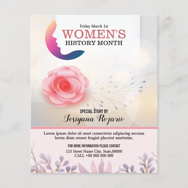 MånadsFlyer för kvinnors historik Flygblad (Framsidan)