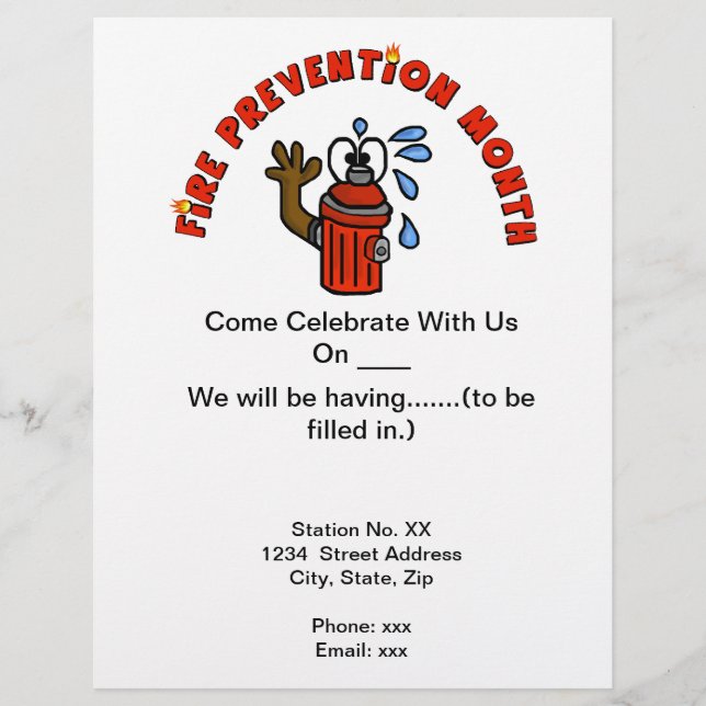 Månadsflygare för brandförebyggande åtgärder att a reklamblad (Framsidan)