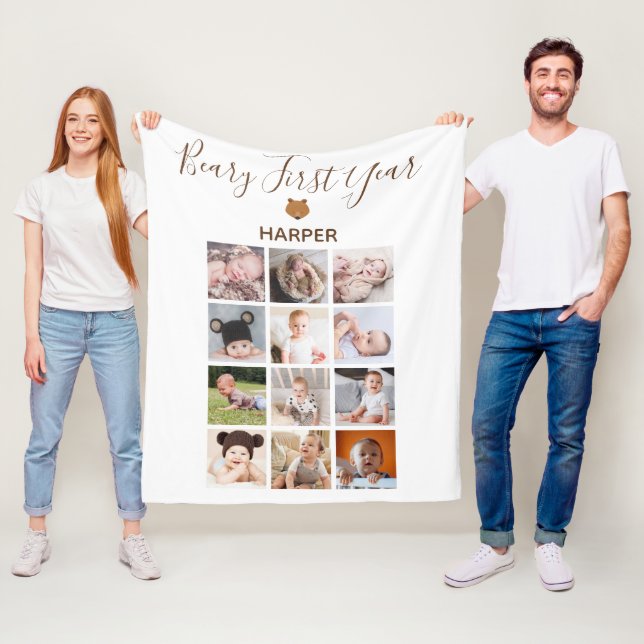 Månadsfoto Baby första året Fleecefilt (På plats)