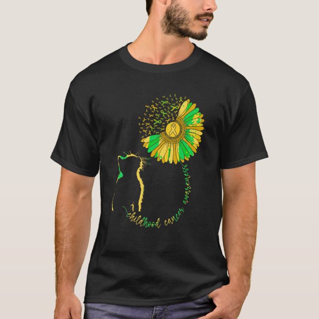 Månadsinformation om cancer i barndomen Ribbon T S Shirt (Framsida)