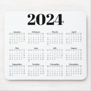 Månadskalender 2024 Valfri bakgrund Musmatta