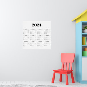 Månadskalender 2024 Valfri bakgrund Poster