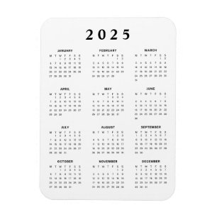 Månadskalender 2025 magnet