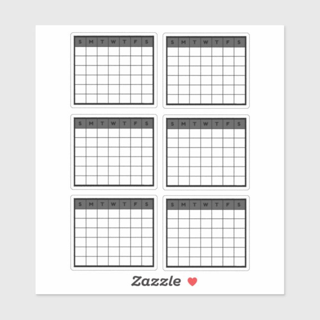 Månadskalender Klistermärken (Ark)