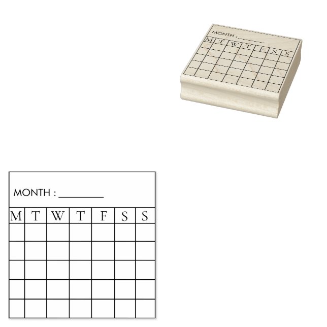 Månadskalender planerare stämpel (Stämplad)