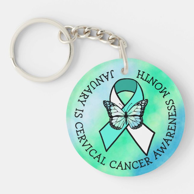 Månadsknappen för januari är cervikal cancermedvet (Framsidan)