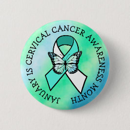 Månadsknappen för januari är cervikal cancermedvet knapp