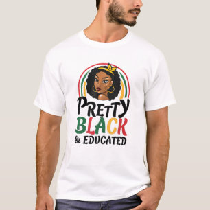 Månadskö för söt Black and Educated Black History T Shirt