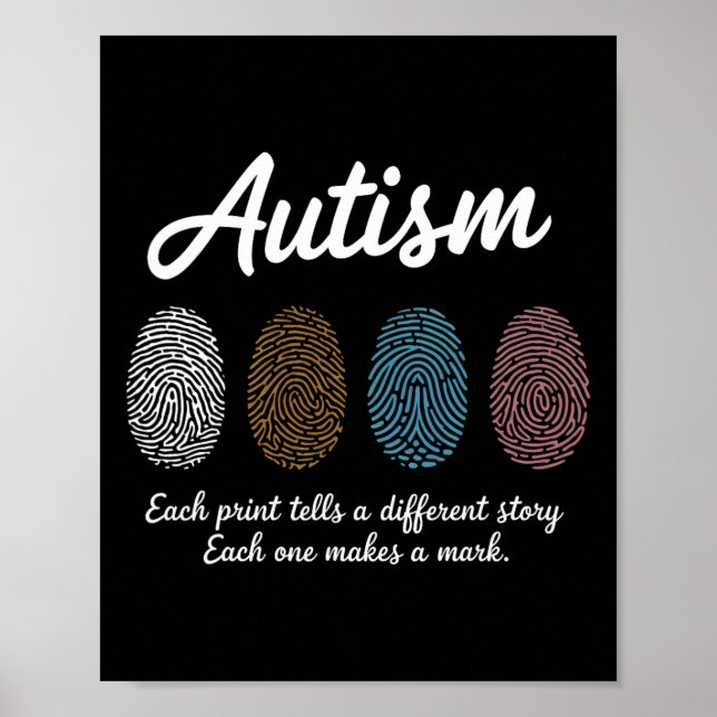 Månadslärarna för Fingerprint Autism Awareness Poster (Framsidan)