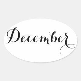 Månadsmärken: December Ovalt Klistermärke