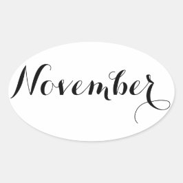 Månadsmärken: november ovalt klistermärke