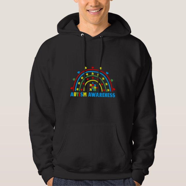 Månadsmedvetande om autism Skillnad mellan menyfli Hoodie (Framsida)