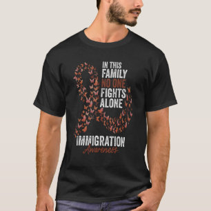 Månadsmedvetande om invandring Butterflies Brown R T Shirt