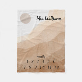 Månadsmilsten Beige Aesthetic Baby Fleecefilt