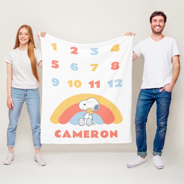 Månadsmilstolpe Baby Fleecefilt (På plats)