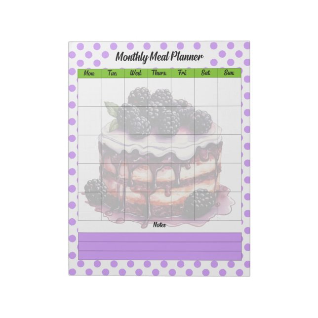 Månadsplan för kalkblåbär anteckningsblock (Roterad)