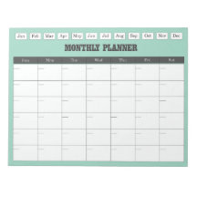 Månadsplanering Teal Enkel Kalender