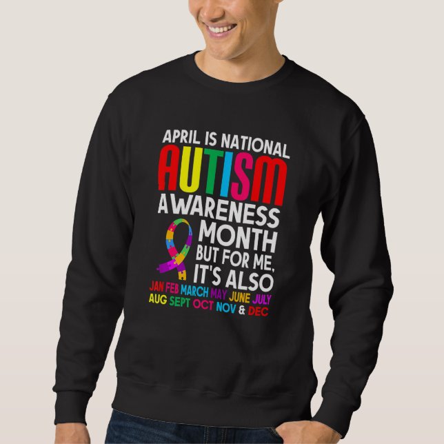 Månadsstöd för april är nationell autism lång ärmad tröja (Framsida)
