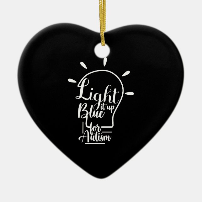 Månadsstöd för att öka medvetenheten om autism Lju Julgransprydnad Keramik (Framsidan)