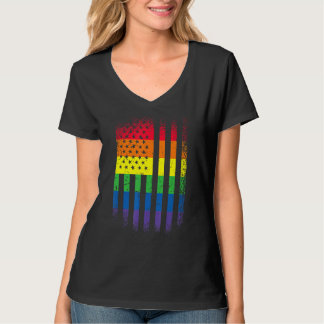 Månadsstöd för LGB-Pride med Regnbåge USA T Shirt
