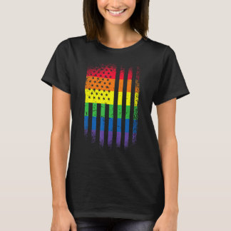 Månadsstöd för LGB-Pride med Regnbåge USA T Shirt