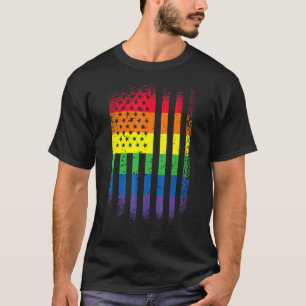 Månadsstöd för LGB-Pride med Regnbåge USA T Shirt