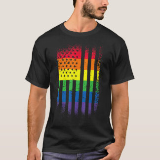 Månadsstöd för LGB-Pride med Regnbåge USA T Shirt
