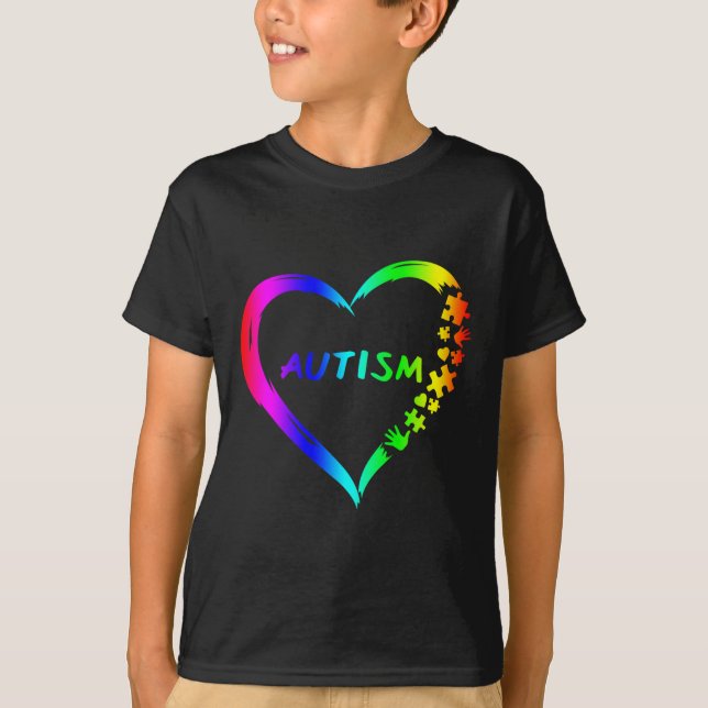 Månadsstöd för medvetenhet om autism t shirt (Framsida)