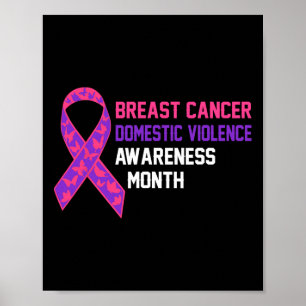Månadsstöd för medvetenhet om cancer och Domestic Poster