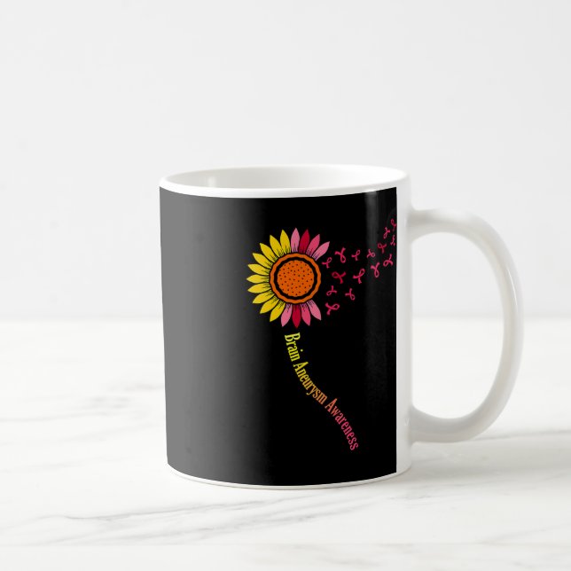 Månadsstöd för solros Brain Aneurysm Awareness Mån Kaffemugg (Höger)