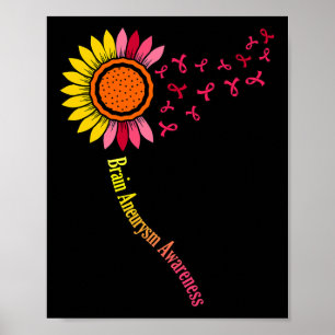 Månadsstöd för solros Brain Aneurysm Awareness Mån Poster