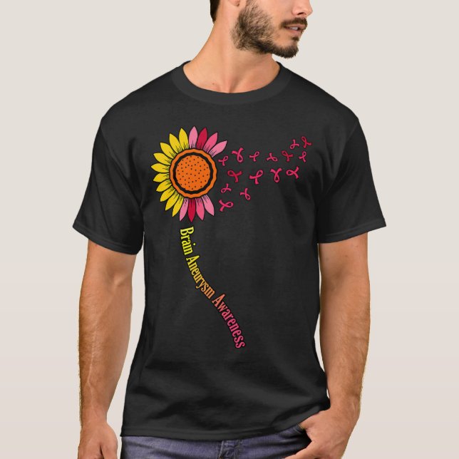 Månadsstöd för solros Brain Aneurysm Awareness Mån T Shirt (Framsida)
