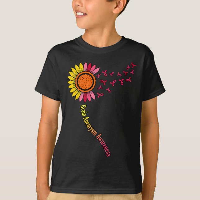 Månadsstöd för solros Brain Aneurysm Awareness Mån T Shirt (Framsida)