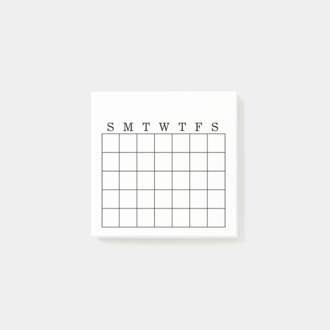 Månadstidningkalender/vanabogserare som Posta-Det Post-it Block (Framsida)