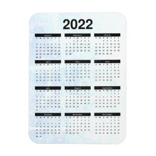 Månadsvis 2022-kalendermagnet texturerat magnet
