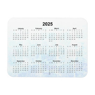 Månadsvis 2025-kalendermagnet texturerat magnet