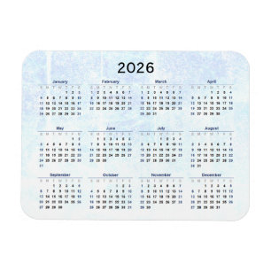 Månadsvis 2026-kalendermagnet texturerat magnet