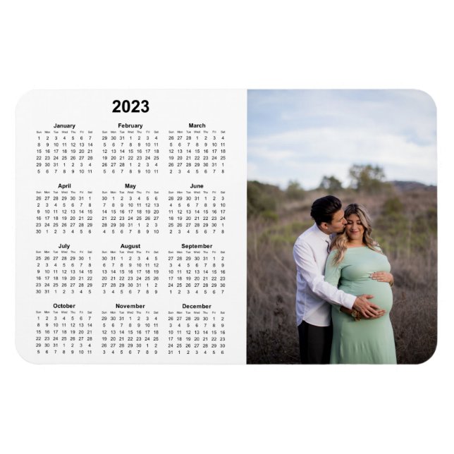 Månadsvis kalendermagnet 2023 med foto magnet (Horisontell)