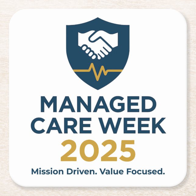 Managed Care Week 2025 - Paper Coasters Underlägg Papper Kvadrat (Framsidan)