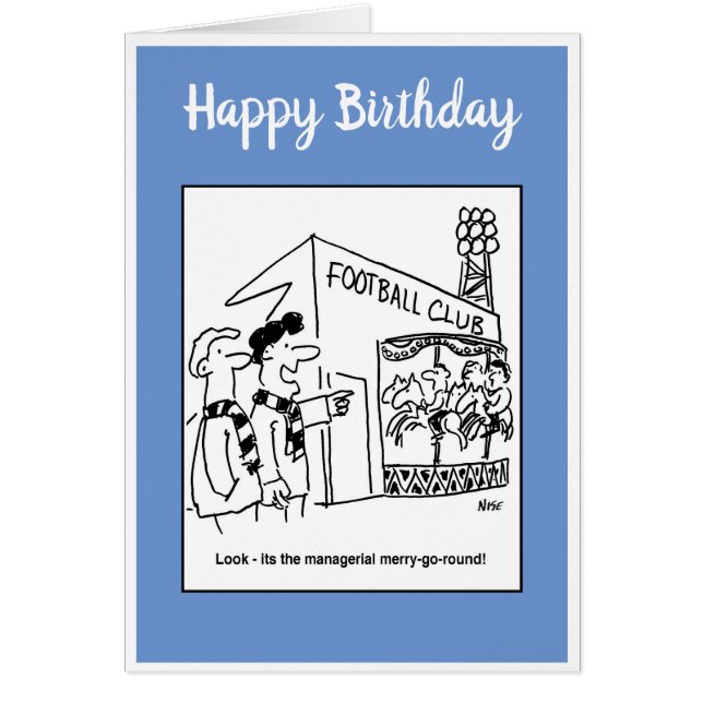 Managerial Merry-Go Round Football Tecknad Hälsningskort (Framsidan)