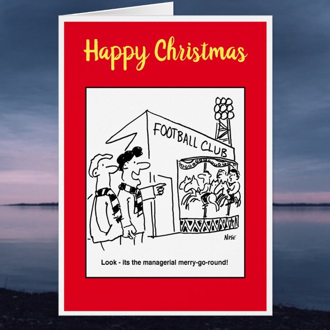 Managerial Merry-Go Round Football Tecknad Hälsningskort (Skapare uppladdad)