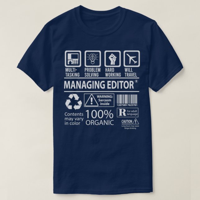 Managing Editor Multitasking Job Gift Item T Shirt (Design framsida)