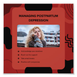 Managing Postpartum Depression Awareness Design Fototryck