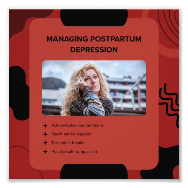 Managing Postpartum Depression Awareness Design Fototryck (Framsidan)