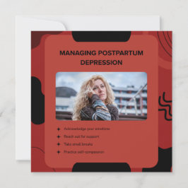 Managing Postpartum Depression Awareness Design Julkort