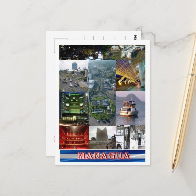 Managua - Nicaragua - Mosaic - Vykort (Fram/Back In Situ)