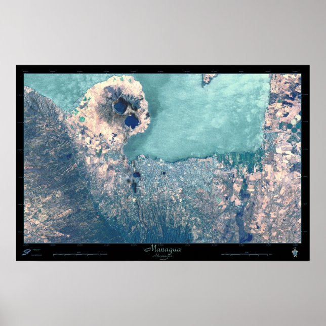 Managua, Nicaragua Satellite Poster (Framsidan)