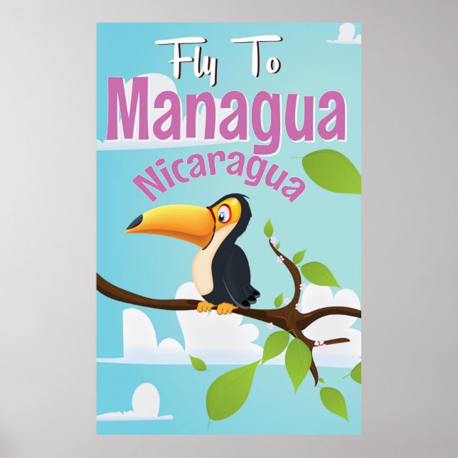 Managua, Nicaragua vintage resor poster (Framsidan)